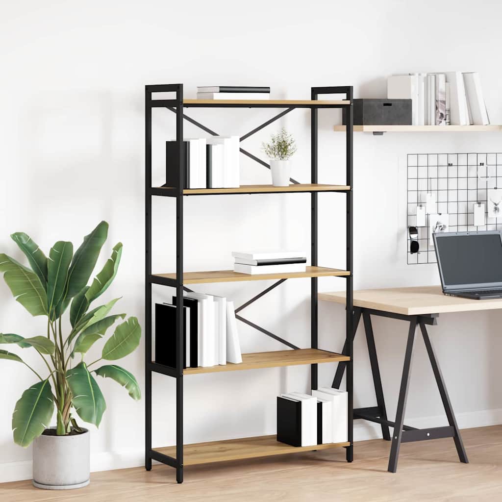 Vidaxl boekenkast 80 x 30 x 155 cm bewerkt hout artisan eiken