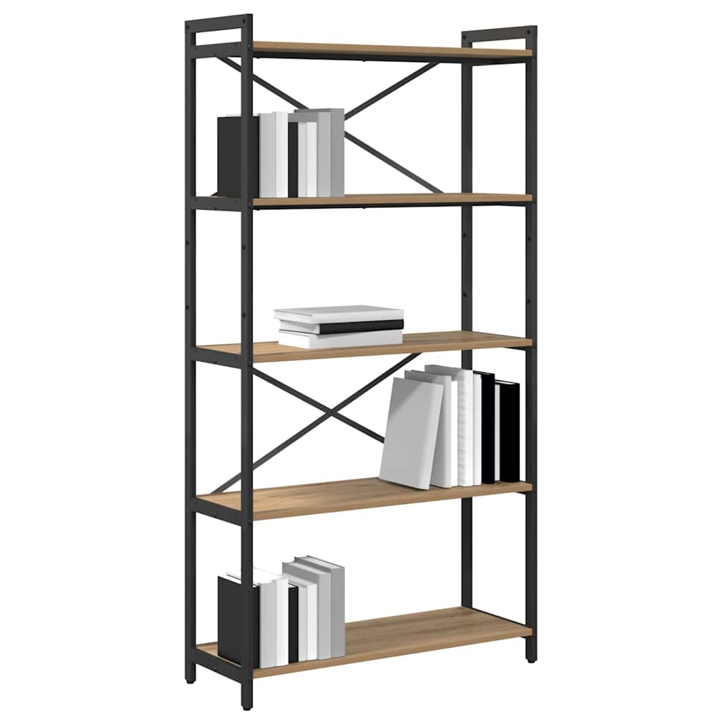 Vidaxl boekenkast 80 x 30 x 155 cm bewerkt hout artisan eiken