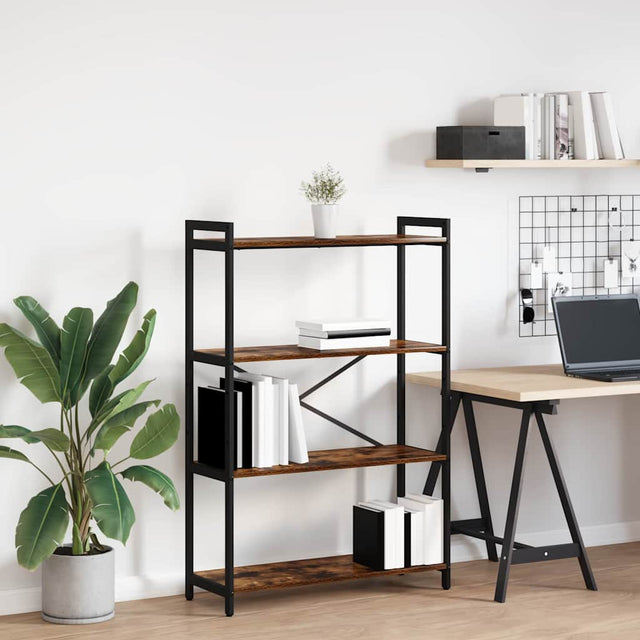Vidaxl boekenkast 80 x 30 x 120 cm bewerkt hout gerookt eiken