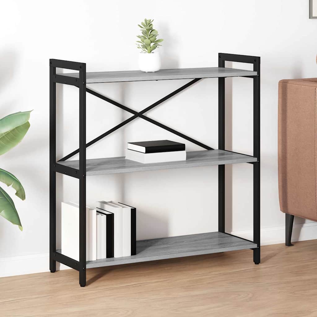 Vidaxl boekenkast 80 x 30 x 85 cm bewerkt hout grijs sonoma