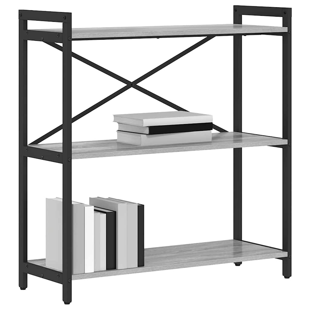 Vidaxl boekenkast 80 x 30 x 85 cm bewerkt hout grijs sonoma