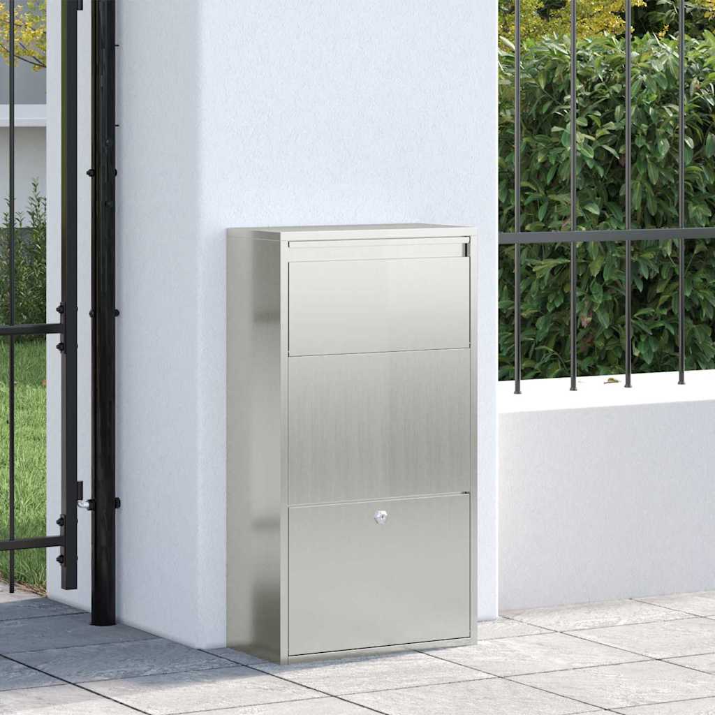 Vidaxl pakket inwerp box zilver 44 x 22 x 82 cm gegalvaniseerd staal
