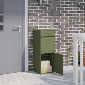 Vidaxl pakket inwerp box met opslag olijfgroen 41 x 38 x 103 cm staal