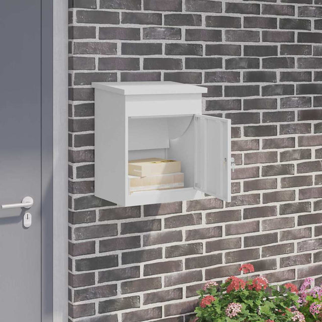 Vidaxl pakket inwerp box met opslag wit 47,5 x 38 x 59 cm staal