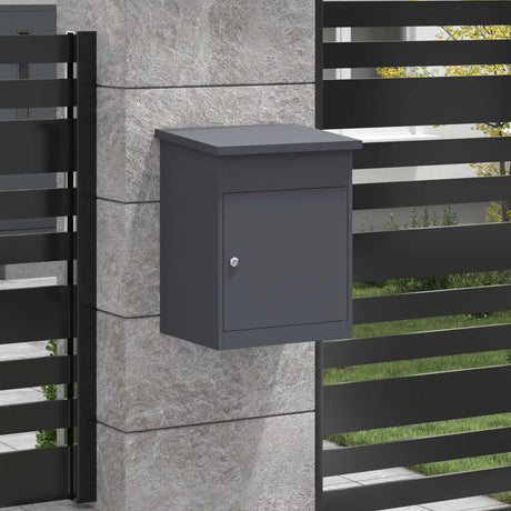 Vidaxl pakket inwerp box met opslag antraciet 47,5 x 38 x 59 cm staal