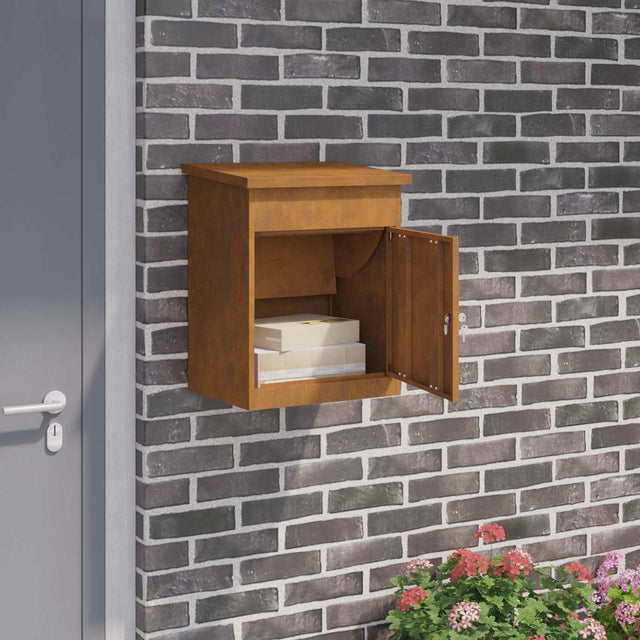 Vidaxl pakket inwerp box roestig 47,5 x 38 x 59 cm weervast staal