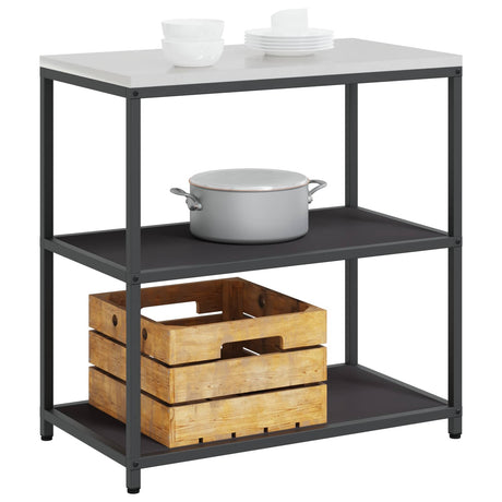 Vidaxl keukenplankeenheid hattem zwart 90 x 50 x 92 cm staal