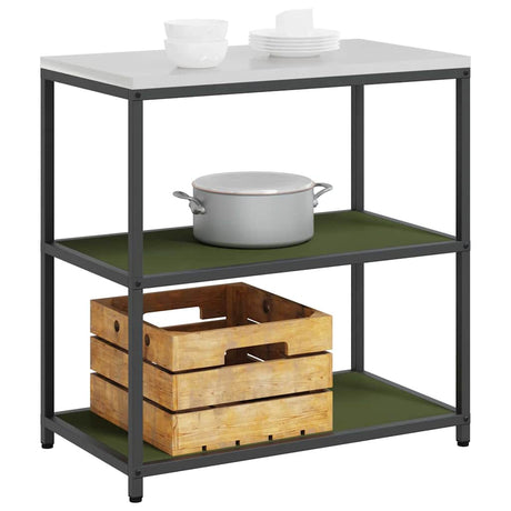 Vidaxl keukenplankeenheid hattem olijfgroen 90 x 50 x 92 cm staal