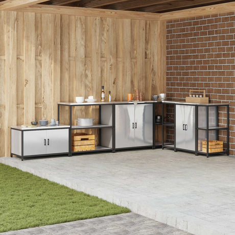 Vidaxl keukenplankeenheid hattem zilverkleurig 90 x 50 x 92 cm staal