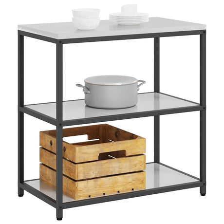 Vidaxl keukenplankeenheid hattem zilverkleurig 90 x 50 x 92 cm staal