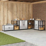 Vidaxl keukenplankeenheid hattem zilverkleurig 60 x 50 x 92 cm staal