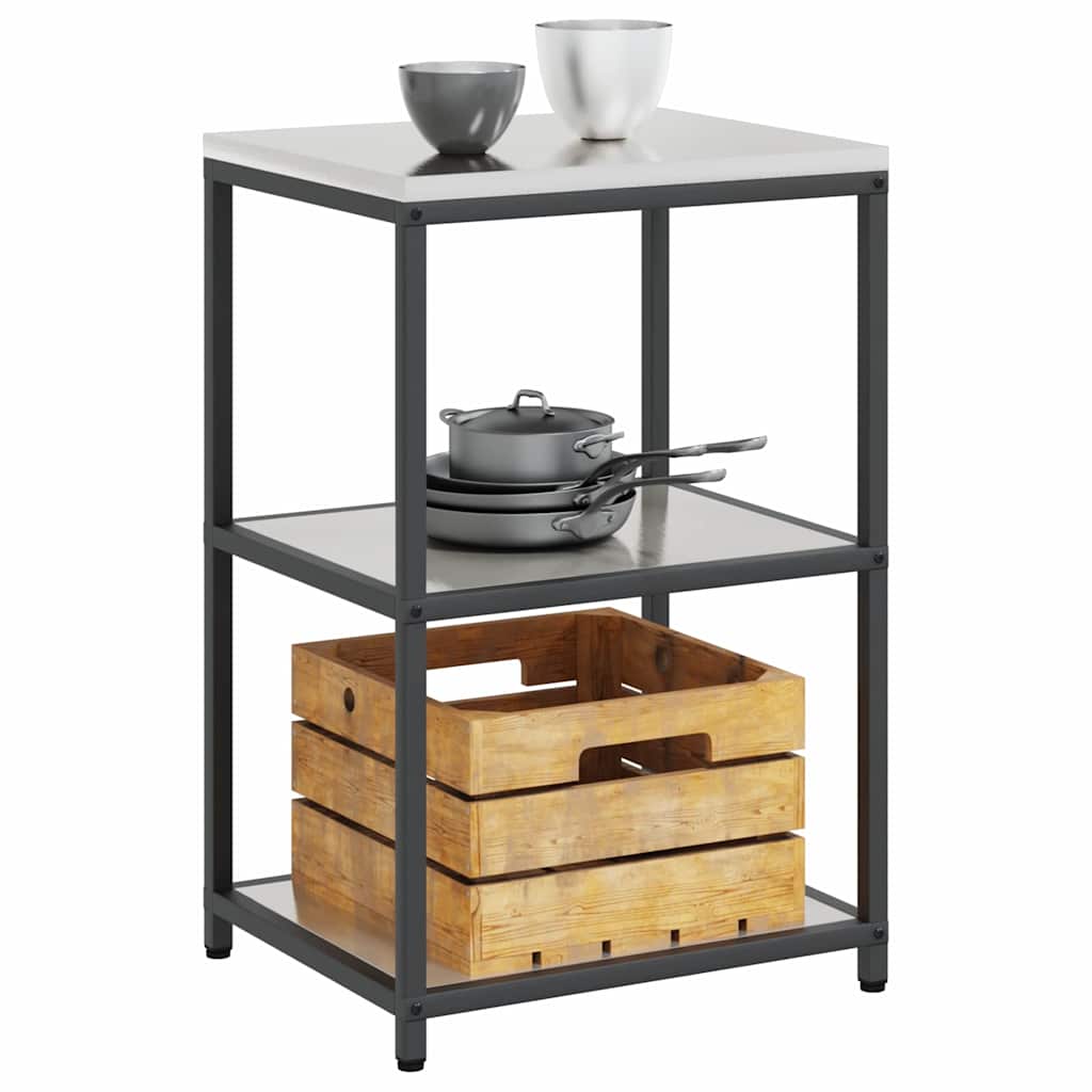 Vidaxl keukenplankeenheid hattem zilverkleurig 60 x 50 x 92 cm staal