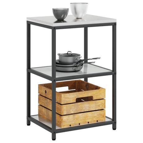 Vidaxl keukenplankeenheid hattem zilverkleurig 60 x 50 x 92 cm staal