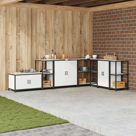 Vidaxl keukenplankeenheid hattem wit 40 x 50 x 92 cm staal