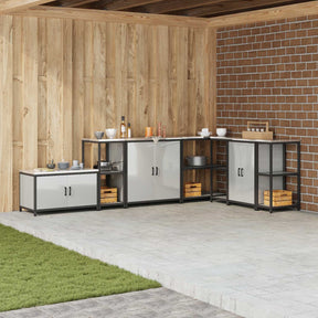Vidaxl keukenplankeenheid hattem zilverkleurig 40 x 50 x 92 cm staal
