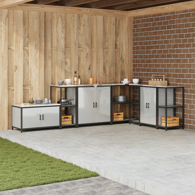 Vidaxl keukenplankeenheid hattem zilverkleurig 40 x 50 x 92 cm staal