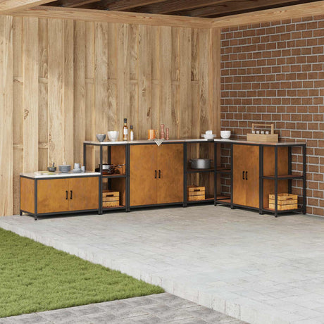 Vidaxl keukenplankeenheid hattem roestig 40 x 50 x 92 cm staal