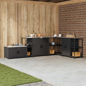 Vidaxl keukenplankeenheid hattem zwart 30 x 50 x 92 cm staal