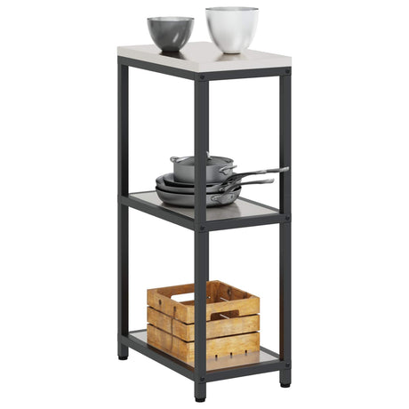 Vidaxl keukenplankeenheid hattem zilverkleurig 30 x 50 x 92 cm staal