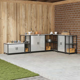 Vidaxl keukenplankeenheid hattem zilverkleurig 30 x 50 x 92 cm staal