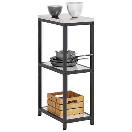 Vidaxl keukenplankeenheid hattem zilverkleurig 30 x 50 x 92 cm staal