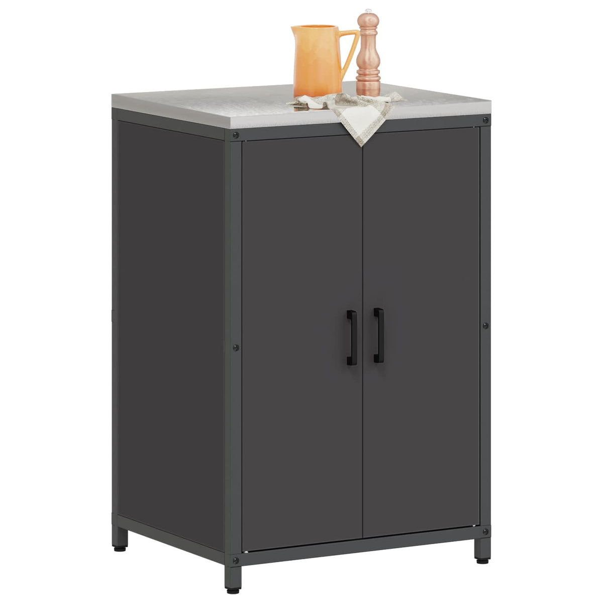 Vidaxl keukenopslag kast hattem zwart 60 x 50 x 92 cm staal
