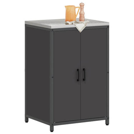 Vidaxl keukenopslag kast hattem zwart 60 x 50 x 92 cm staal