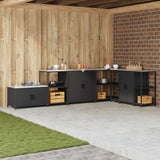 Vidaxl keukenopslag kast hattem zwart 90 x 50 x 53 cm staal