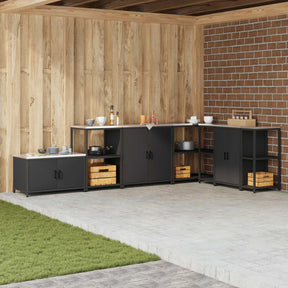 Vidaxl keukenopslag kast hattem zwart 90 x 50 x 53 cm staal