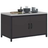 Vidaxl keukenopslag kast hattem zwart 90 x 50 x 53 cm staal