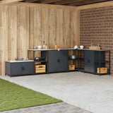 Vidaxl keukenopslag kast hattem antracietkleurig 90 x 50 x 53 cm staal