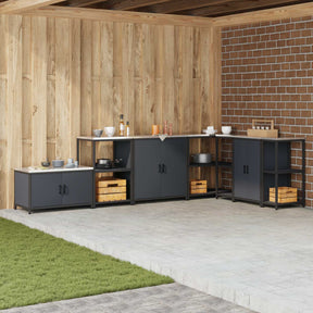Vidaxl keukenopslag kast hattem antracietkleurig 90 x 50 x 53 cm staal