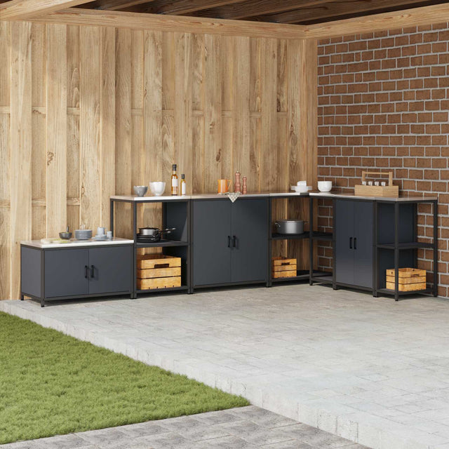 Vidaxl keukenopslag kast hattem antracietkleurig 90 x 50 x 53 cm staal