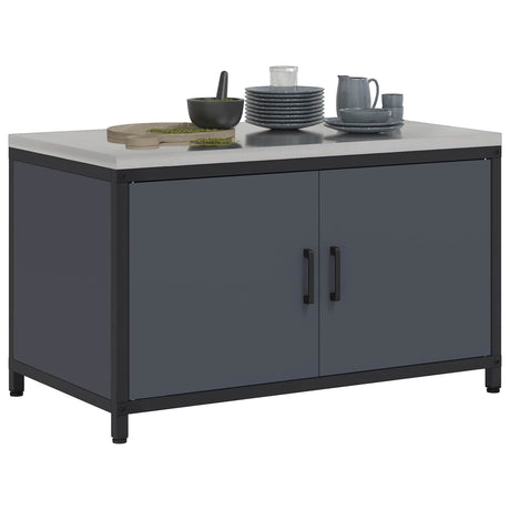 Vidaxl keukenopslag kast hattem antracietkleurig 90 x 50 x 53 cm staal