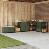 Vidaxl keukenopslag kast hattem olijfgroen 90 x 50 x 53 cm staal