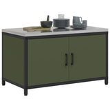 Vidaxl keukenopslag kast hattem olijfgroen 90 x 50 x 53 cm staal