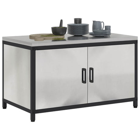 Vidaxl keukenopslag kast hattem zilverkleurig 90 x 50 x 53 cm staal