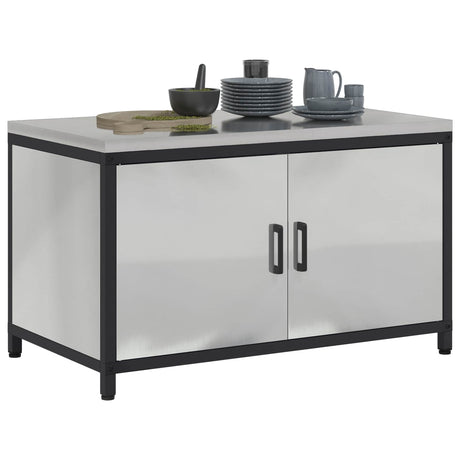 Vidaxl keukenopslag kast hattem zilverkleurig 90 x 50 x 53 cm staal