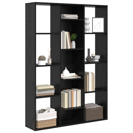 Vidaxl kamerverdeler zwart eiken 100 x 24 x 140 cm bewerkt hout