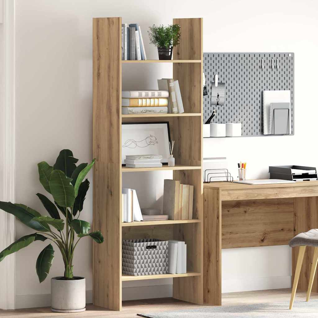 Vidaxl boekenkast 5-laags 60 x 35 x 180 cm bewerkt hout artisan eiken