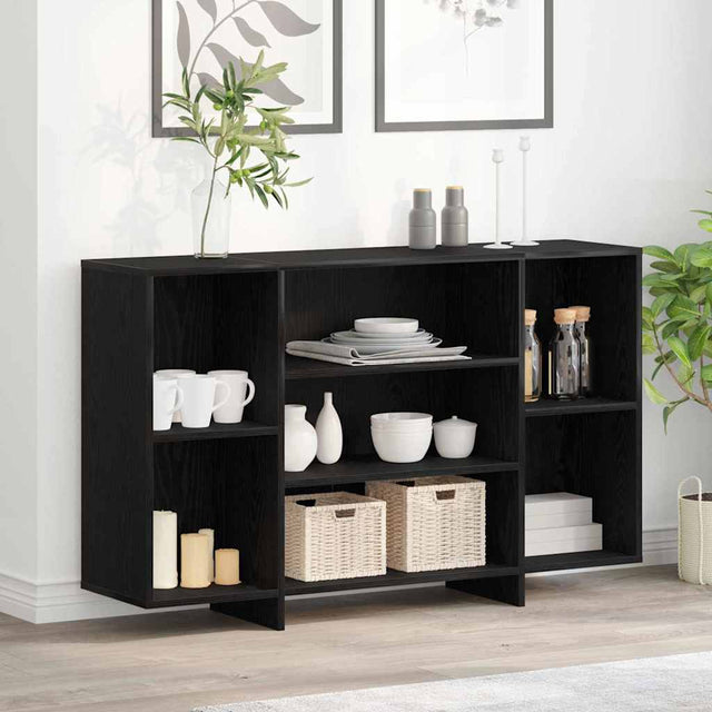Vidaxl dressoir zwart eiken 120 x 30 x 75 cm bewerkt hout