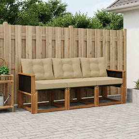 Vidaxl buiten bankenset 3 st natuurlijk en beige
