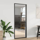 Vidaxl glazen deur 83 x 3,5 x 201,5 cm aluminium zwart