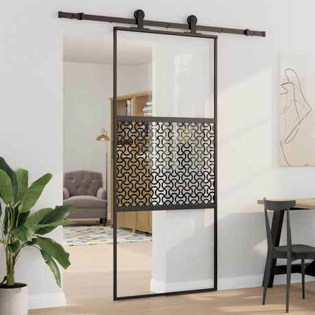 Vidaxl glazen deur 90 x 2 x 205 cm aluminium zwart