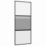 Vidaxl glazen deur fretwerk zwart 90 x 2 x 205 cm aluminium