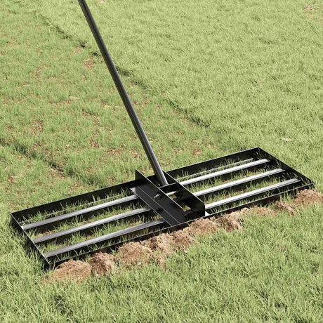 Vidaxl tuinhark zwart 75 x 25 x 200 cm gepoedercoat staal