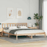 Vidaxl bedframe met hoofdeinde bruin 200 x 200 cm massief grenenhout