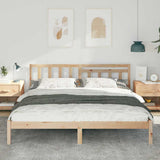 Vidaxl bedframe met hoofdeinde bruin 180 x 200 cm massief grenenhout