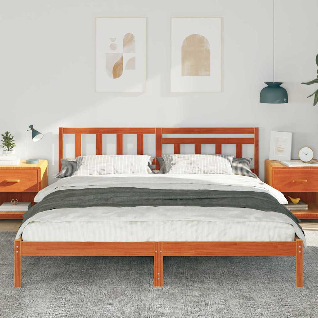 Vidaxl bedframe wasbruin 180 x 200 cm massief grenenhout