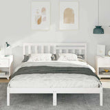 Vidaxl bedframe met hoofdeinde wit 160 x 200 cm massief grenenhout